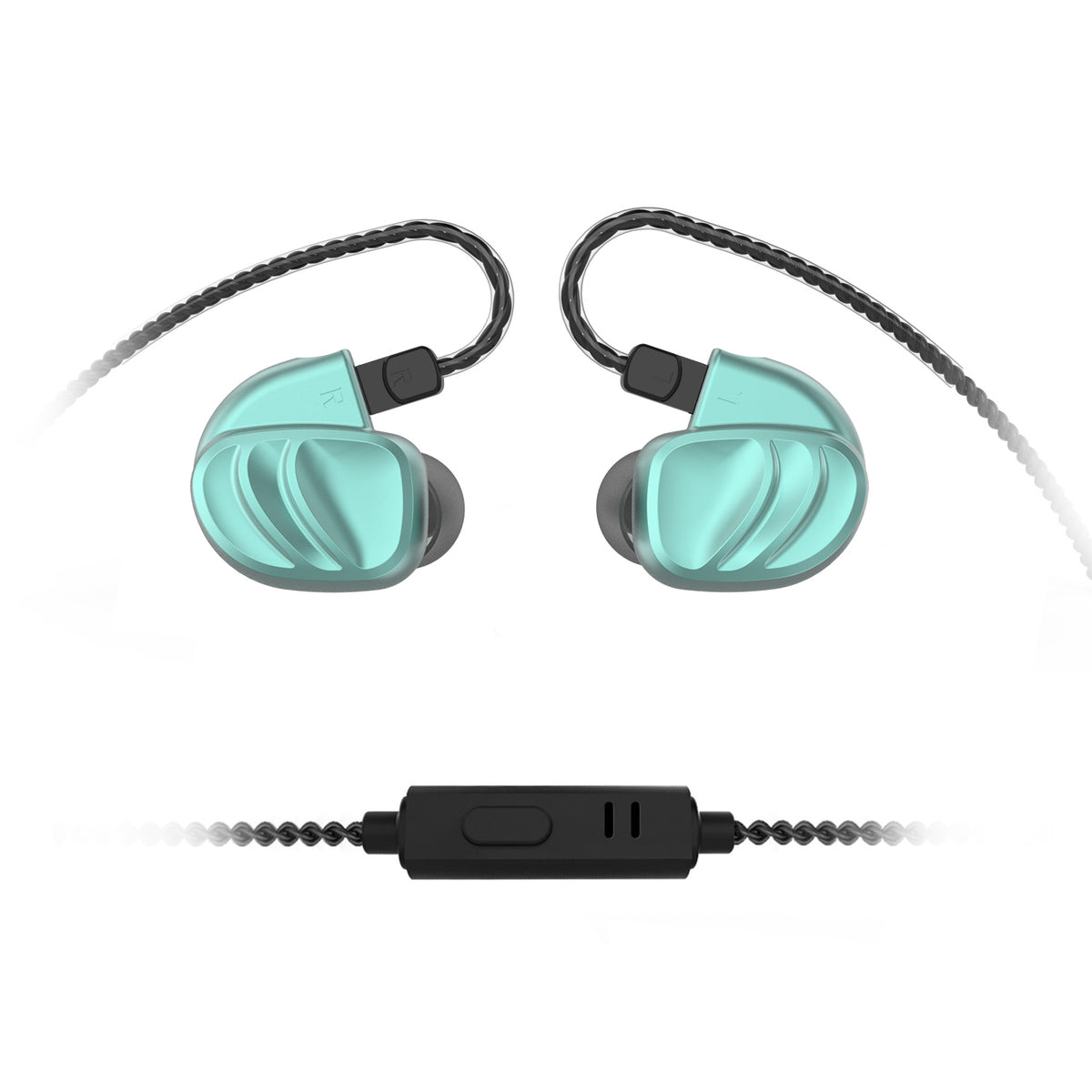 Cyan BQEYZ KC2 HiFi IEM Earphone Worn Style