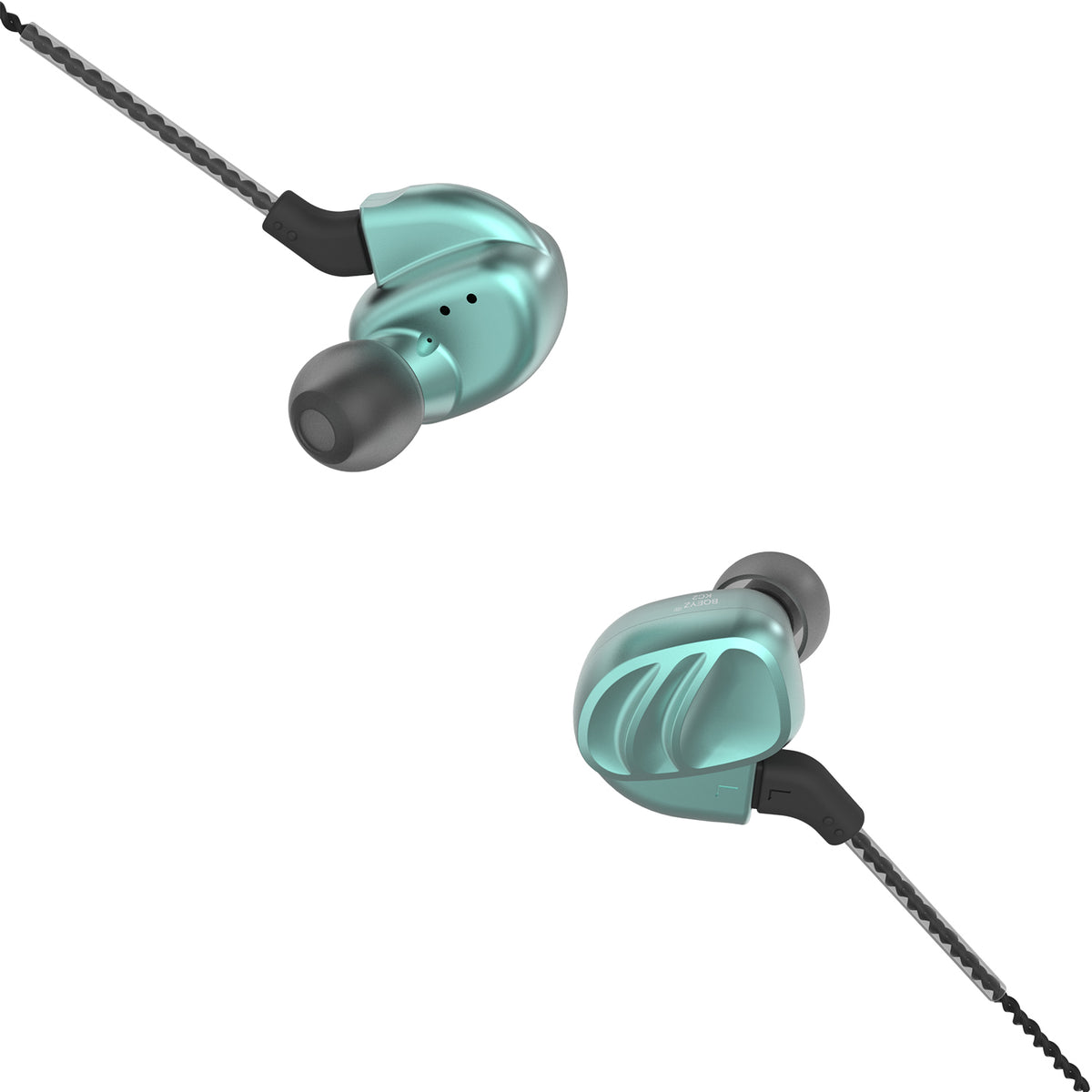 Cyan BQEYZ KC2 HiFi IEM Earphone Worn Style