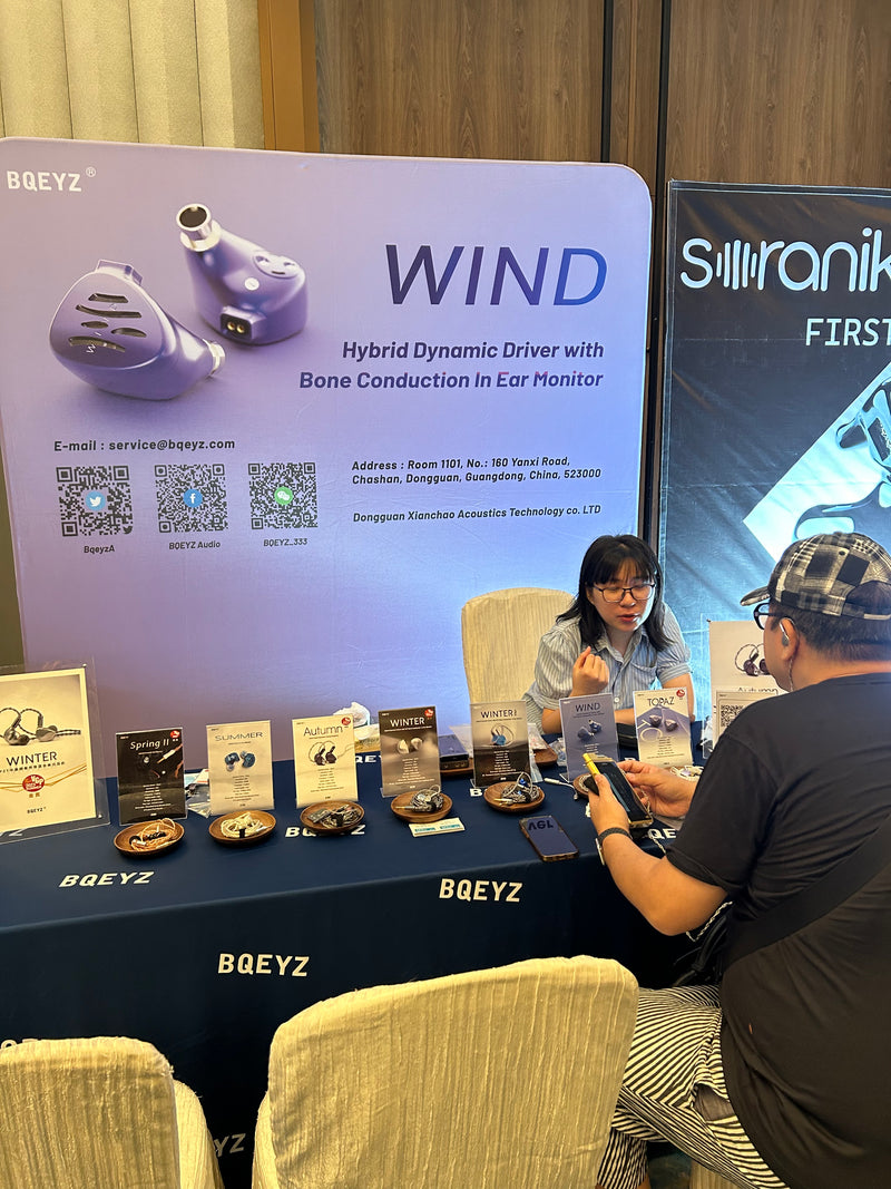 BQEYZ booth at an audio exhibition, April 2024