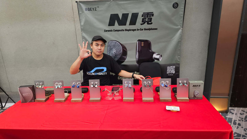 BQEYZ team meeting visitors at an audio exhibition, January 2026