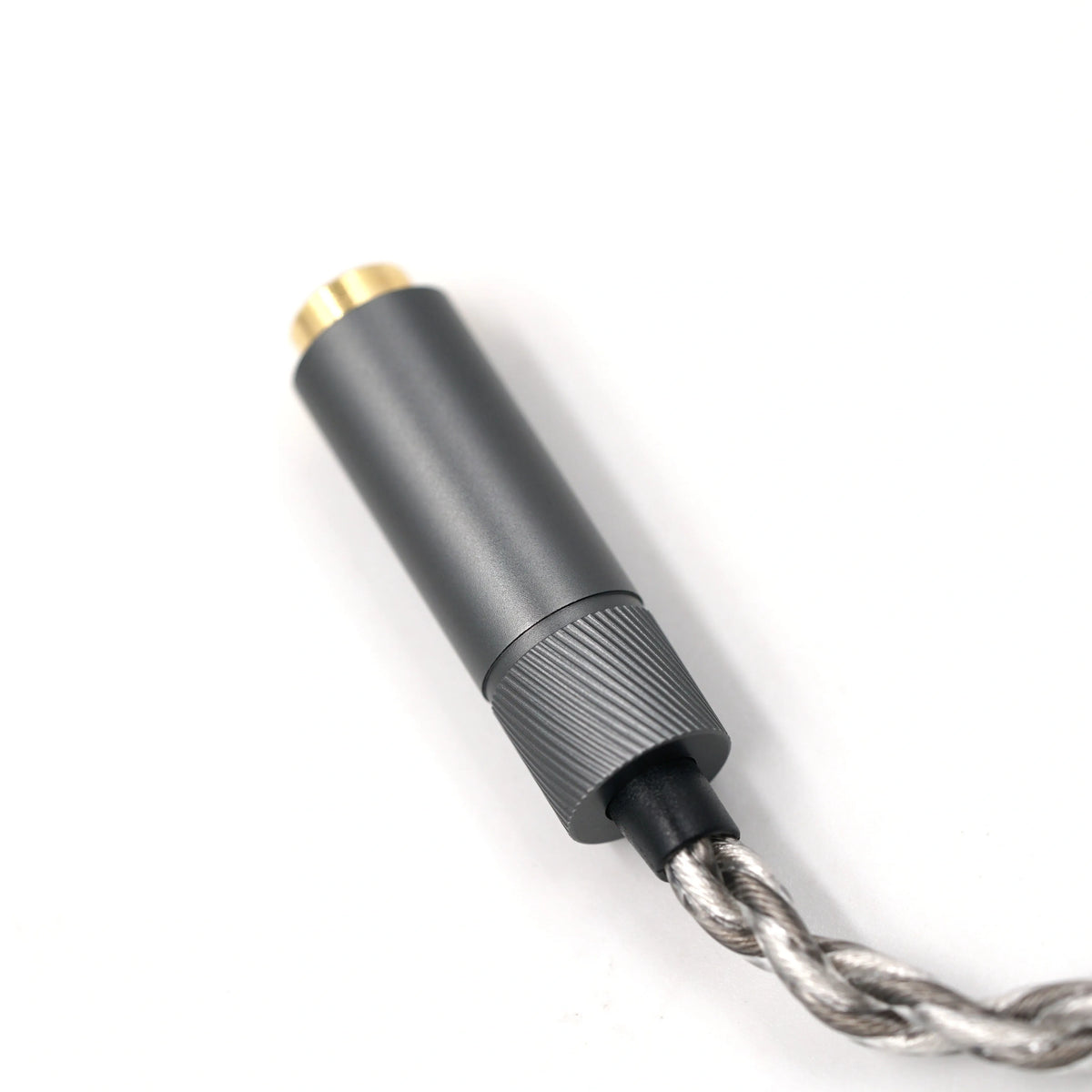 Black 4.4mm audio extension cable/adapter, designed for flexible connection of BQEYZ IEM devices.