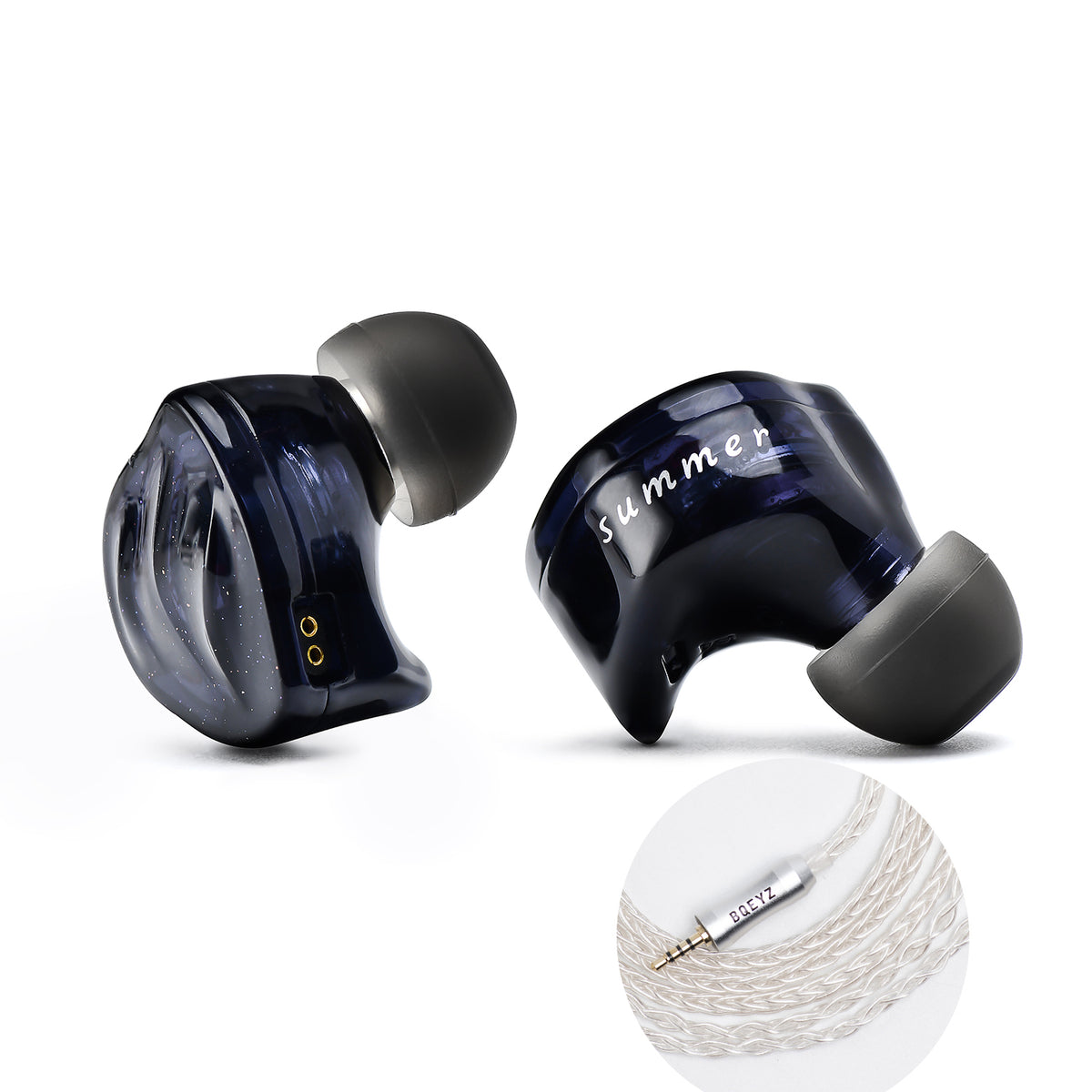 Black BQEYZ Summer HiFi IEM Earphone with White 2.5mm Plug