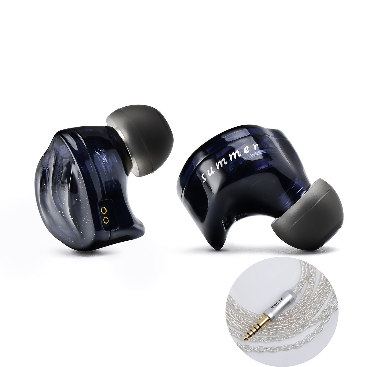 Blue BQEYZ Summer HiFi IEM Earphone Angle View 4.4mm