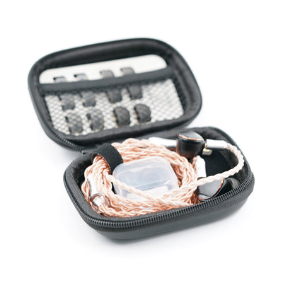 BQEYZ Black HiFi IEM Earphone Carry Case - Filled with Earphones, Cables & Tips