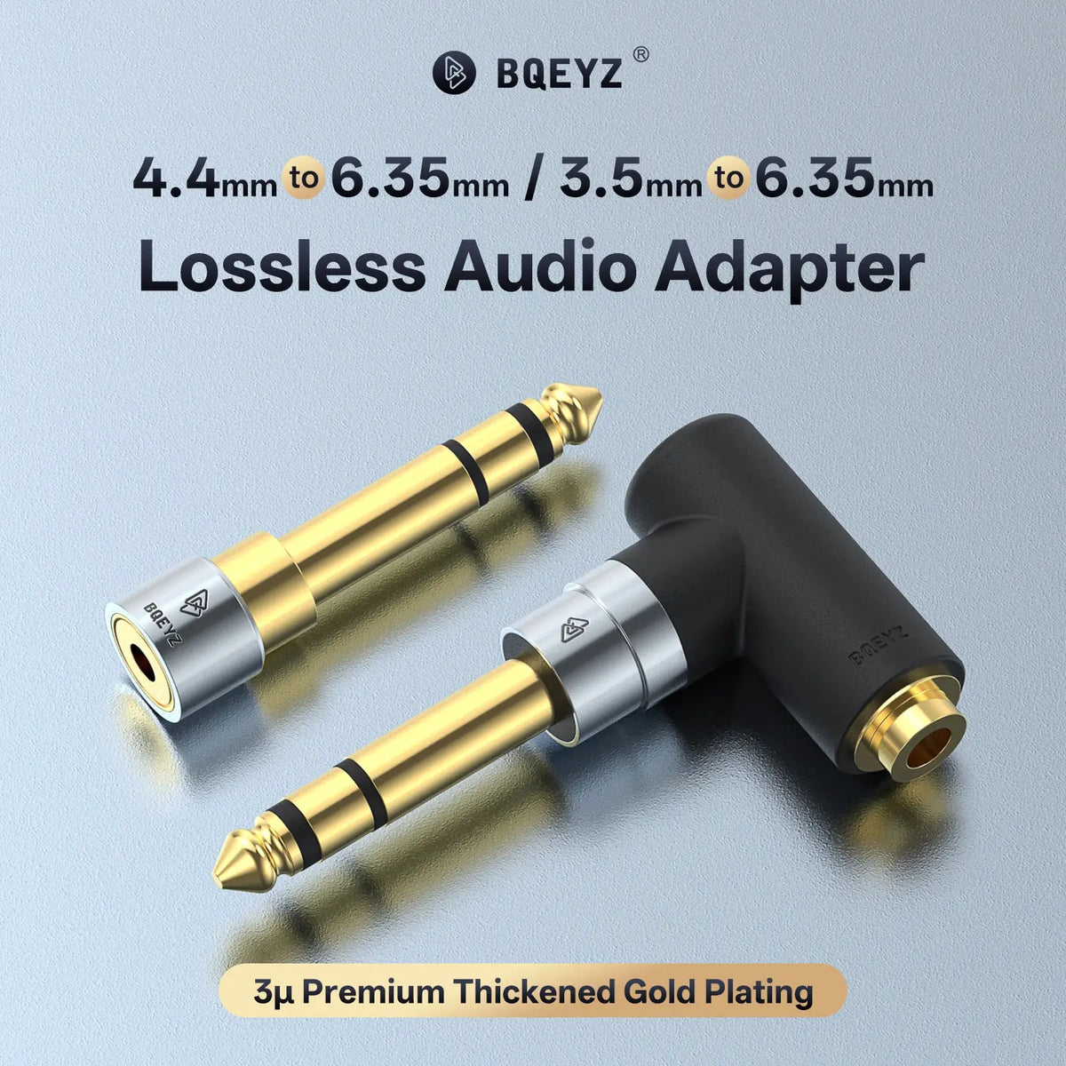 BQEYZ Lossless Audio Adapter - Multi-Plug Compatibility (4.4mm/3.5mm to 6.35mm)