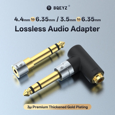 BQEYZ Lossless Audio Adapter - Multi-Plug Compatibility (4.4mm/3.5mm to 6.35mm)