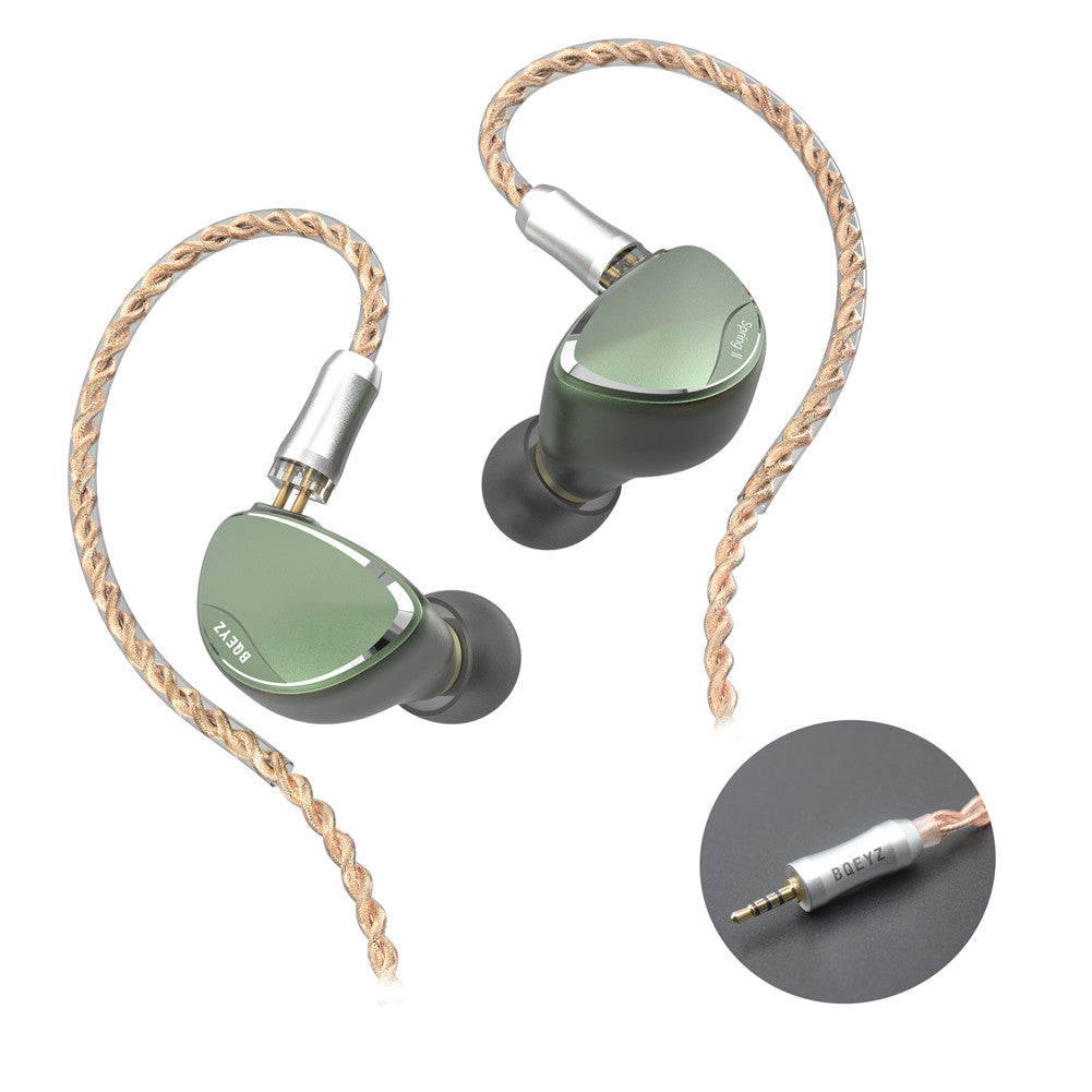 Green BQEYZ HiFi IEM Earphone Worn Style