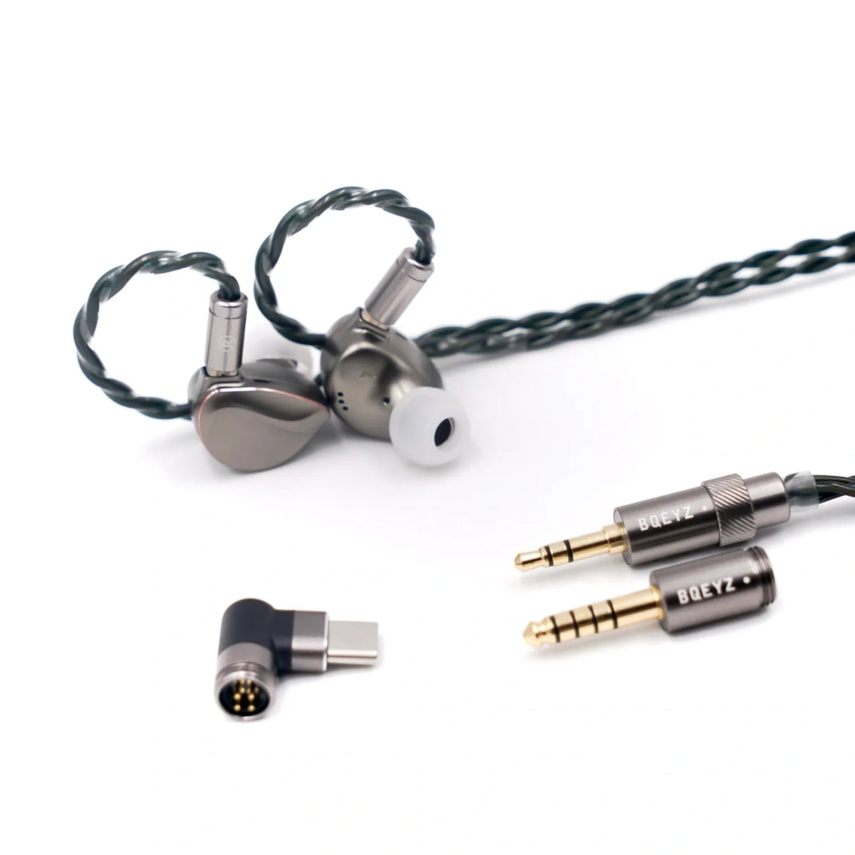 BQEYZ Winter2 IEM HiFi Earphone Brown Color Cable Plug Detail